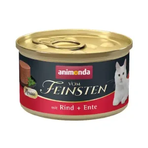 Letzte Chance Sparpaket 12 x 85 g Animonda Vom Feinsten Mousse mit Rind + Ente Katzen Nassfutter